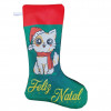 a Meia Natalina decorativa  gato noel